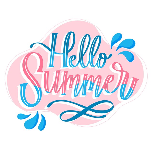 Dibujado a mano hola verano letras