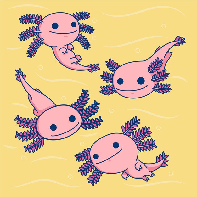 Dibujado a mano ilustración de ajolote