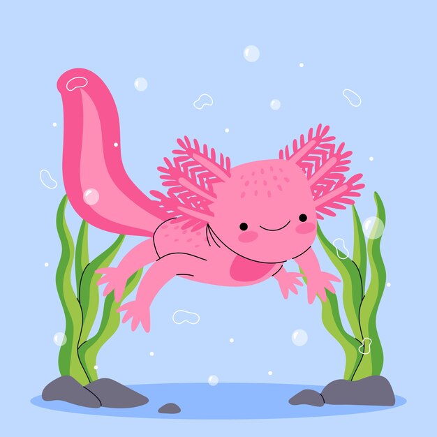 Dibujado a mano ilustración de ajolote