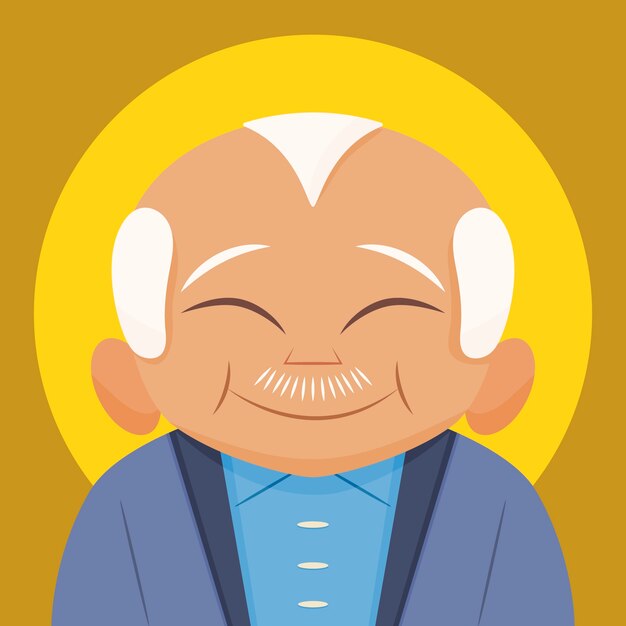 Dibujado a mano ilustración de ancianos asiáticos