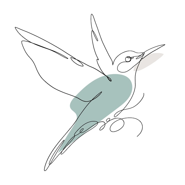 Dibujado a mano ilustración animal de arte de una línea