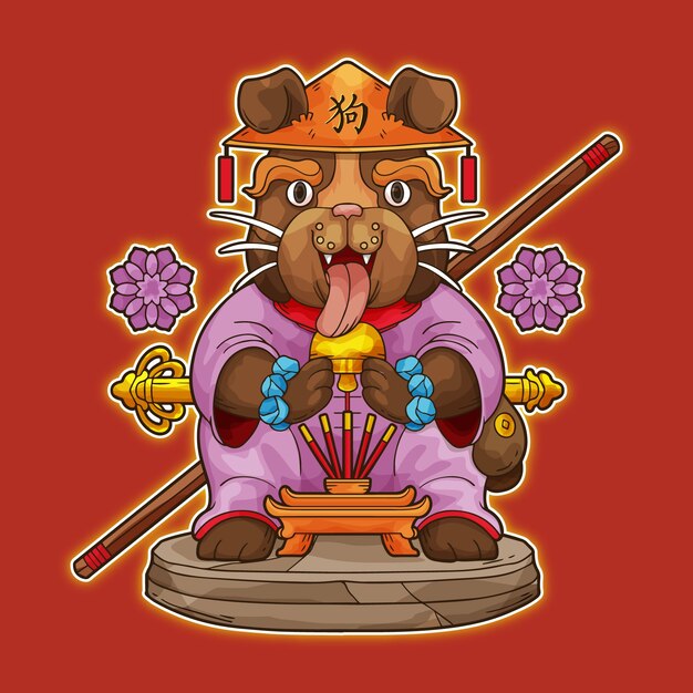 Dibujado a mano ilustración animal del zodiaco chino