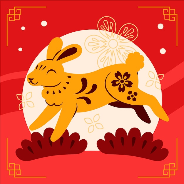 Vector gratuito dibujado a mano ilustración animal del zodiaco chino