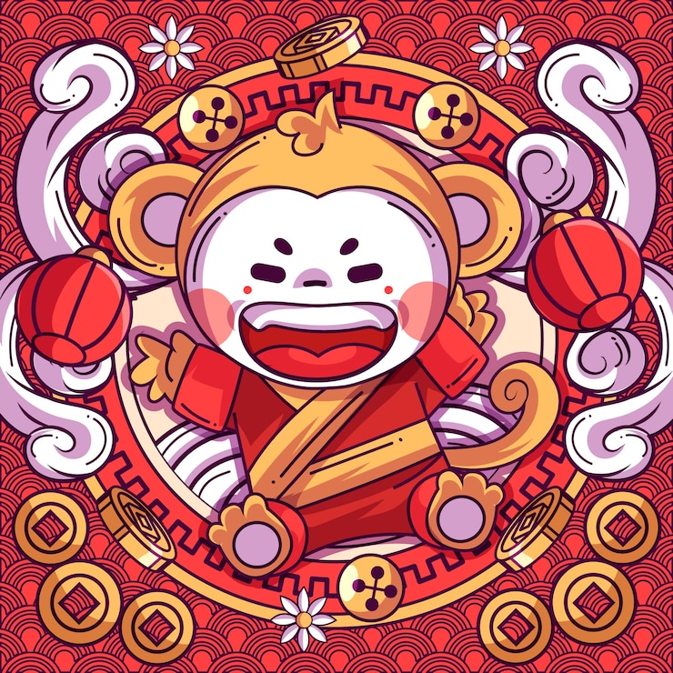 Vector gratuito dibujado a mano ilustración de animales del zodiaco chino
