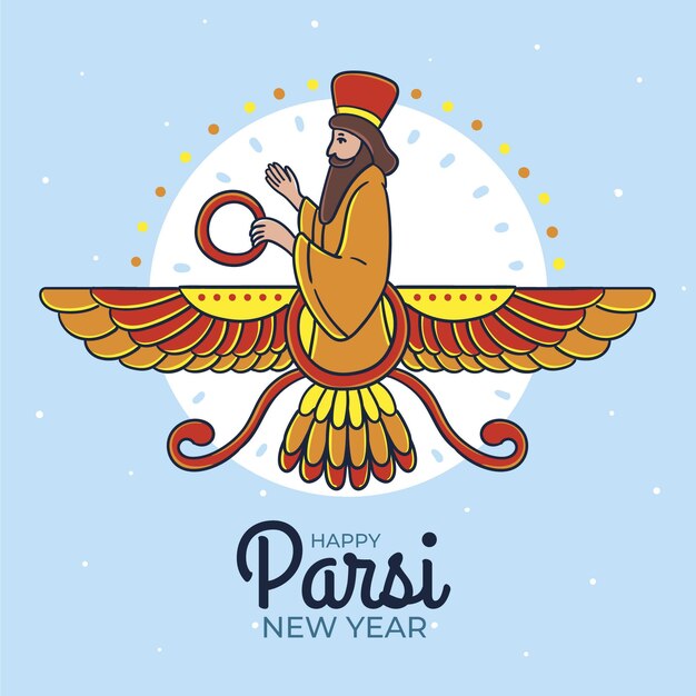 Dibujado a mano ilustración de año nuevo parsi