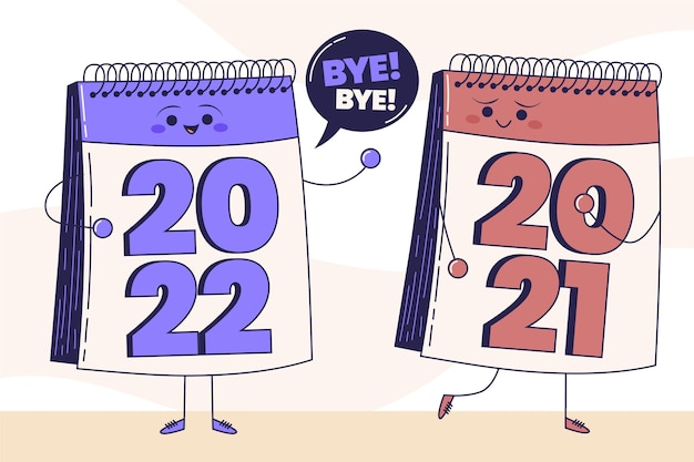 Dibujado a mano ilustración de año nuevo