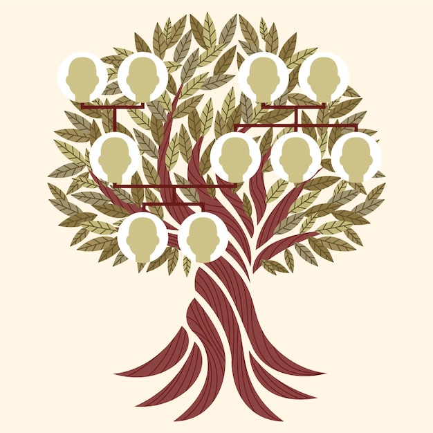 Vector gratuito dibujado a mano ilustración de árbol genealógico