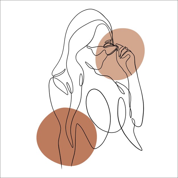 Dibujado a mano ilustración de arte de una línea