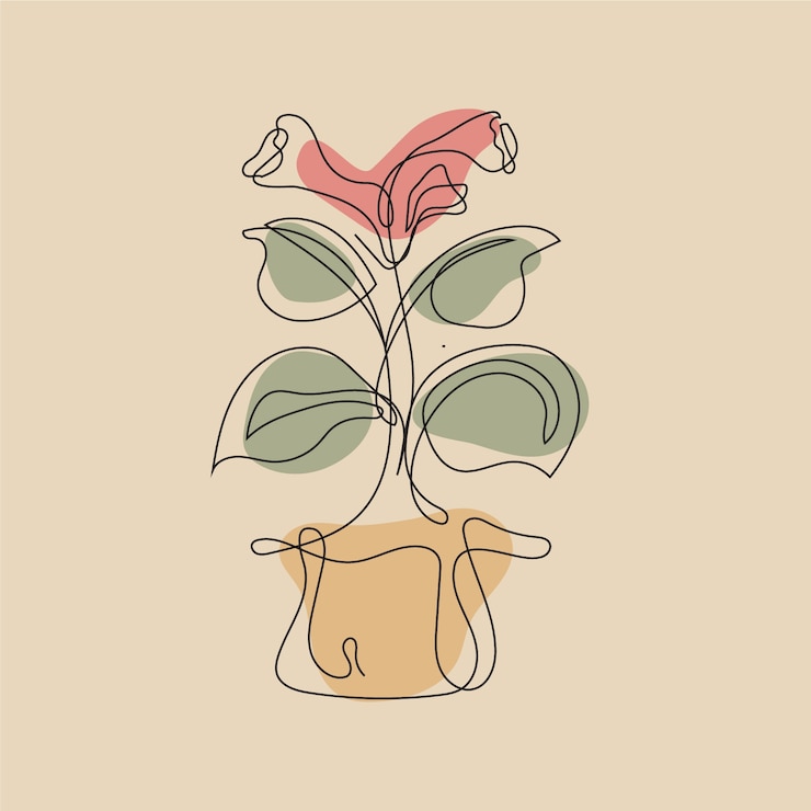 Vector gratuito dibujado a mano ilustración de arte de una línea