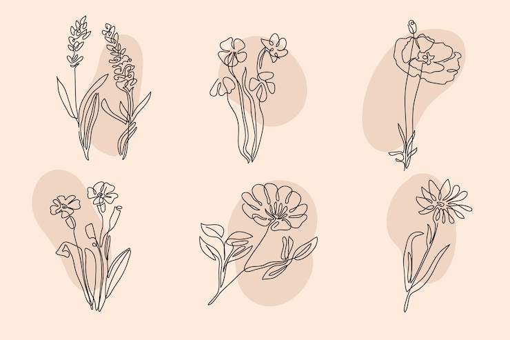 Vector gratuito dibujado a mano ilustración de arte de una línea