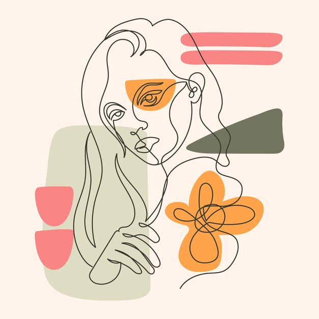 Dibujado a mano ilustración de arte de una línea