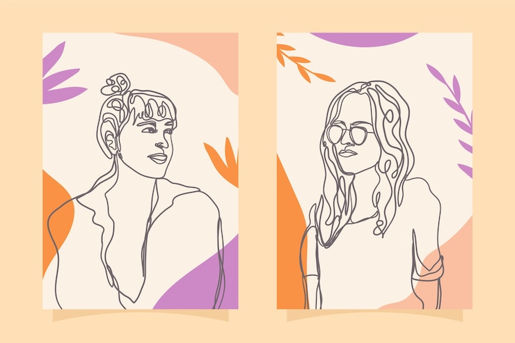 Vector gratuito dibujado a mano ilustración de arte de una línea