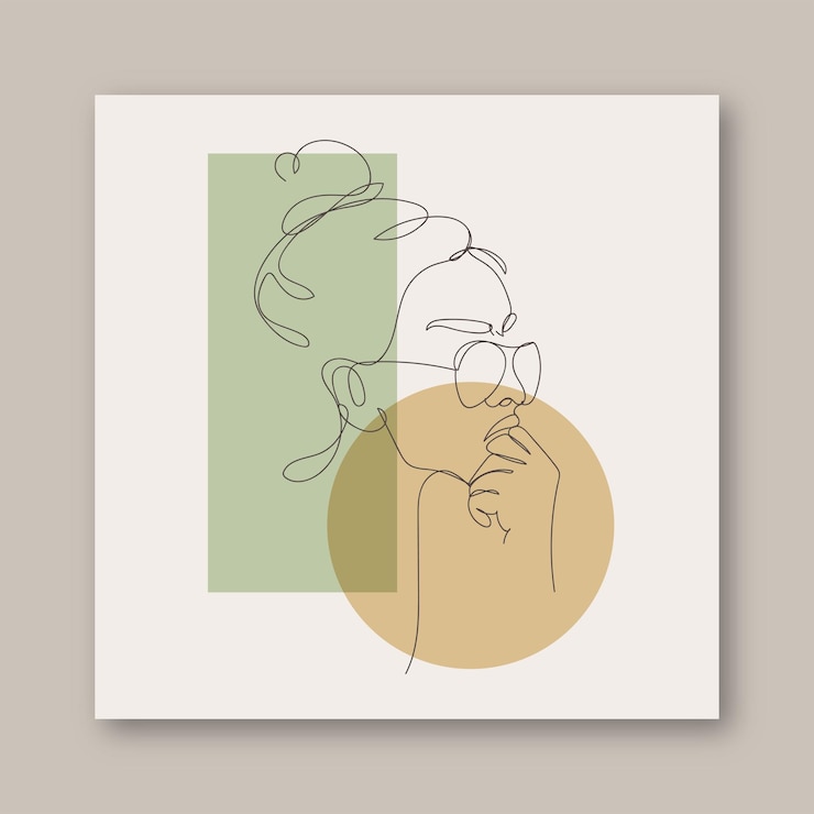 Vector gratuito dibujado a mano ilustración de arte de una línea