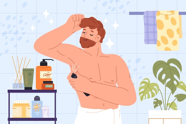 Dibujado a mano ilustración de aseo masculino