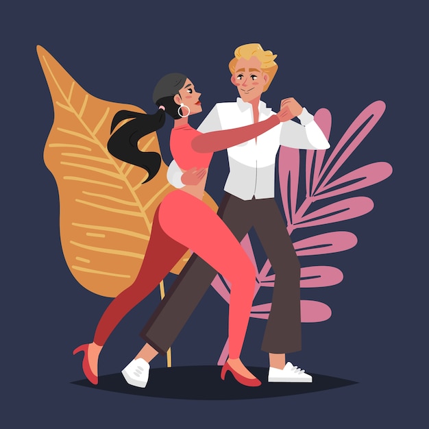 Vector gratuito dibujado a mano ilustración de bachata