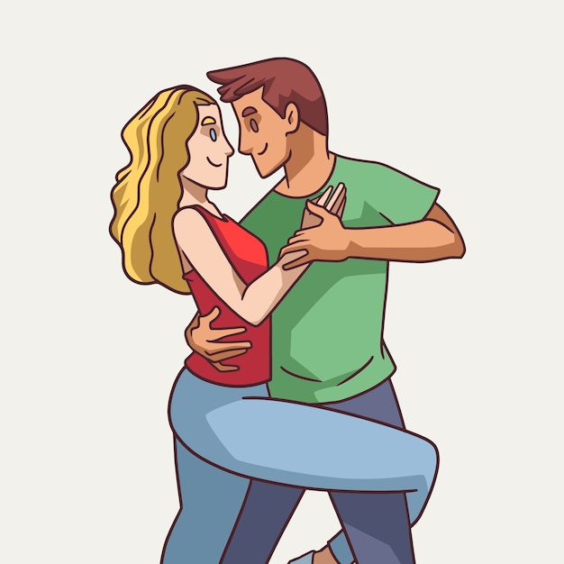 Vector gratuito dibujado a mano ilustración de bachata