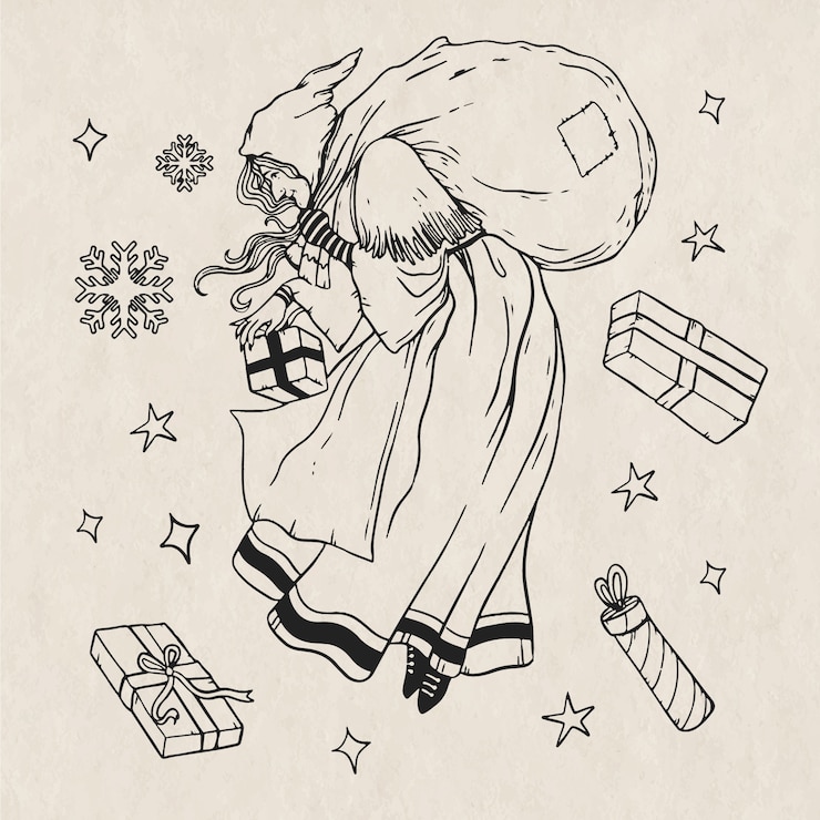 Vector gratuito dibujado a mano ilustración de befana