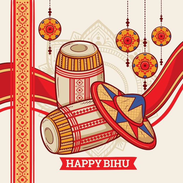Dibujado a mano ilustración bohag bihu