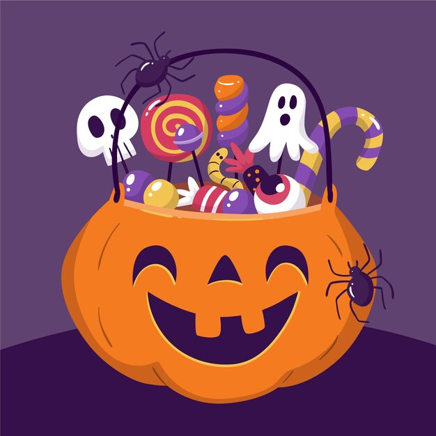 Dibujado a mano ilustración de bolsa de halloween