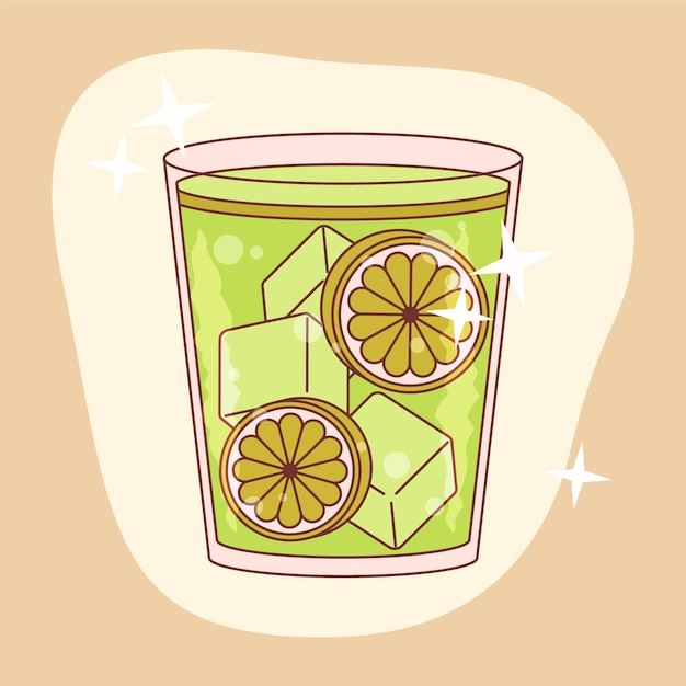 Vector gratuito dibujado a mano ilustración de cachaça fresca