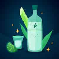 Vector gratuito dibujado a mano ilustración de cachaça fresca