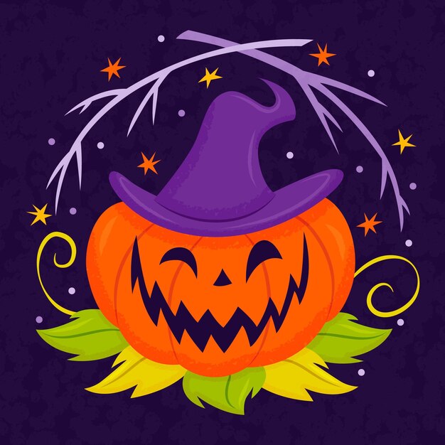 Dibujado a mano ilustración de calabaza de halloween