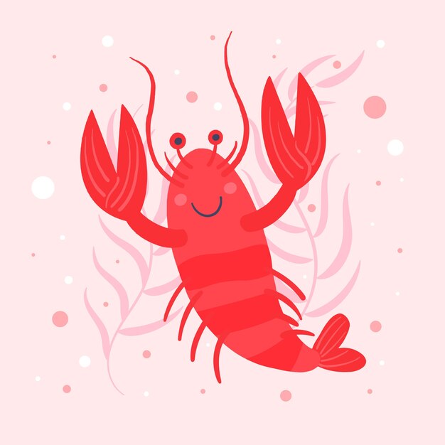 Dibujado a mano ilustración de cangrejo