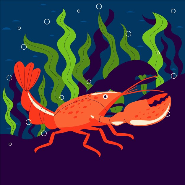 Dibujado a mano ilustración de cangrejo