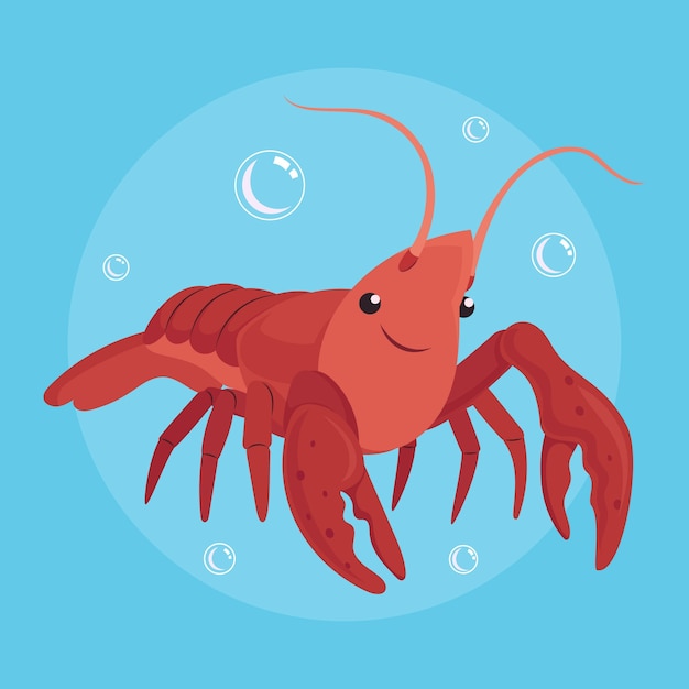 Dibujado a mano ilustración de cangrejo