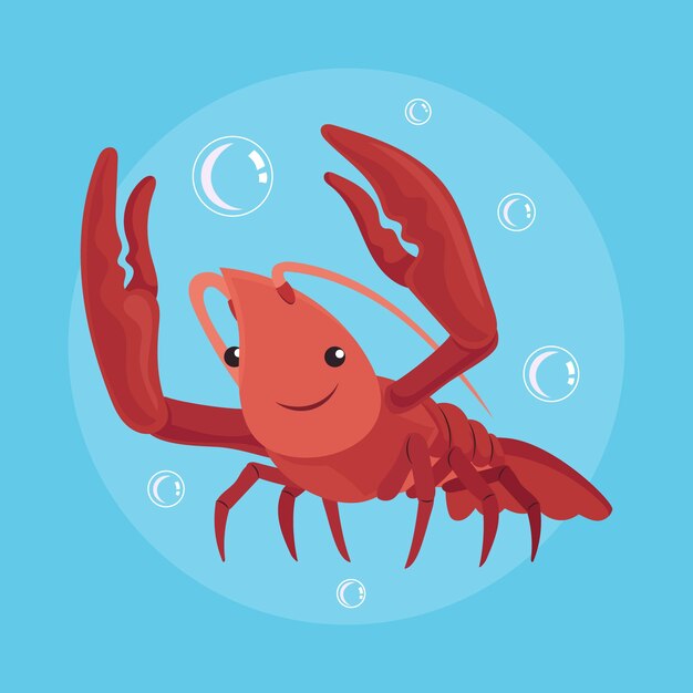 Dibujado a mano ilustración de cangrejo