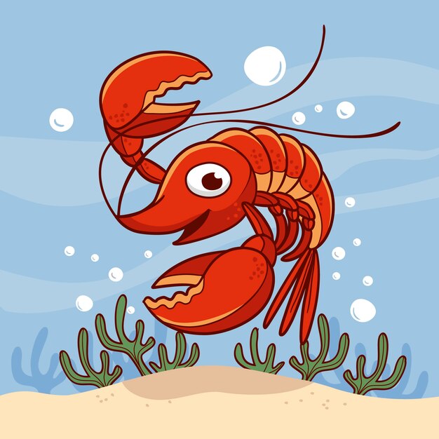 Dibujado a mano ilustración de cangrejo