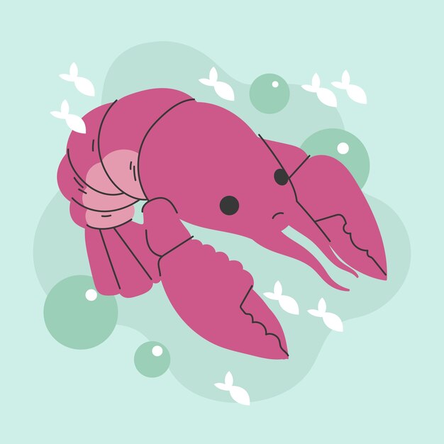 Dibujado a mano ilustración de cangrejos de diseño plano
