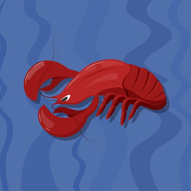 Dibujado a mano ilustración de cangrejos de diseño plano