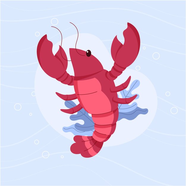 Dibujado a mano ilustración de cangrejos de diseño plano