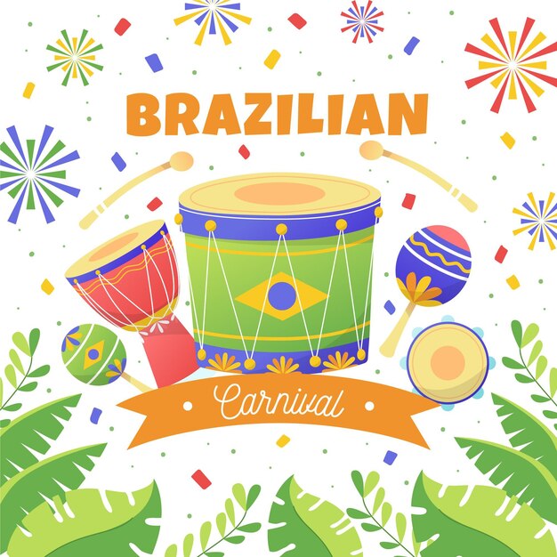 Dibujado a mano ilustración carnaval brasileño