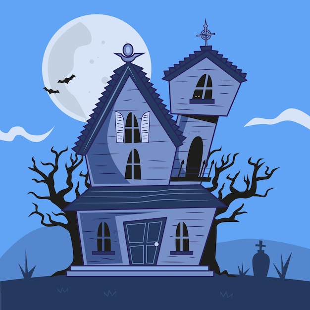 Dibujado a mano ilustración de casa de halloween