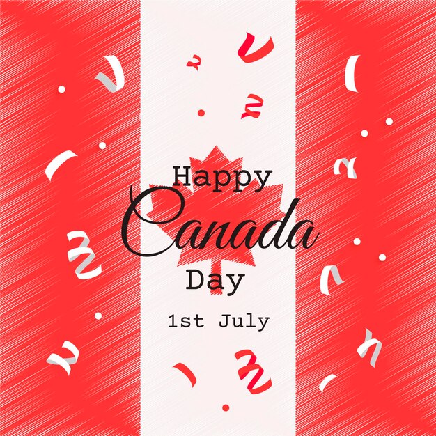 Dibujado a mano ilustración de celebración del día de canadá