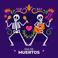 Vector gratuito dibujado a mano ilustración de celebración de dia de muertos