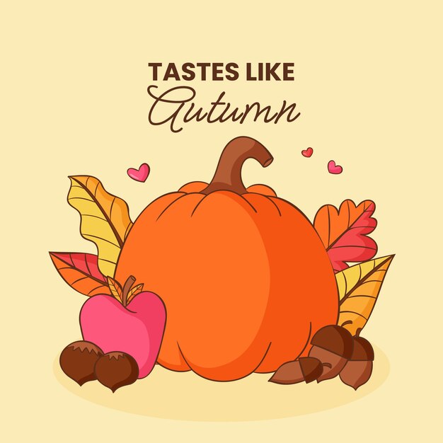 Dibujado a mano ilustración de celebración de otoño