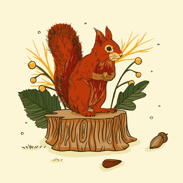 Dibujado a mano ilustración de celebración de otoño
