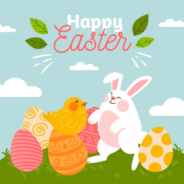 Dibujado a mano ilustración de celebración de pascua