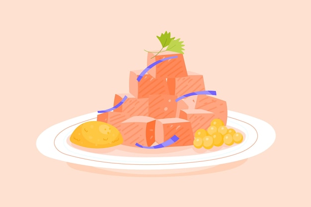 Vector gratuito dibujado a mano ilustración de ceviche