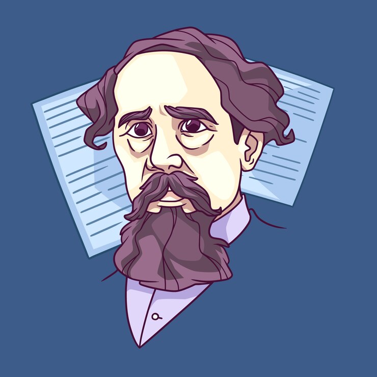 Vector gratuito dibujado a mano ilustración de charles dickens