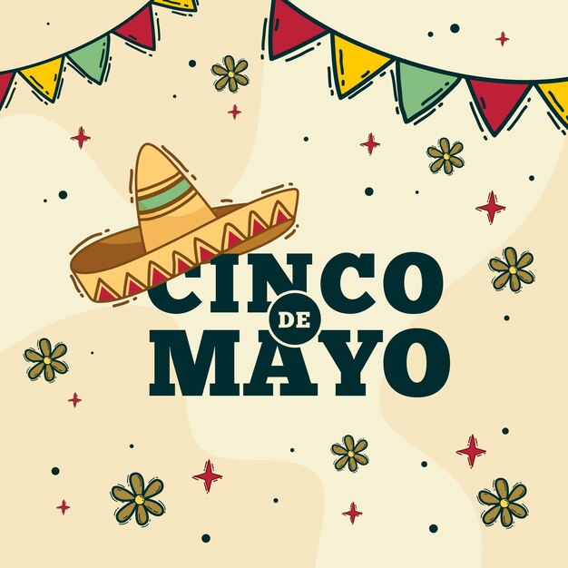 Dibujado a mano ilustración cinco de mayo