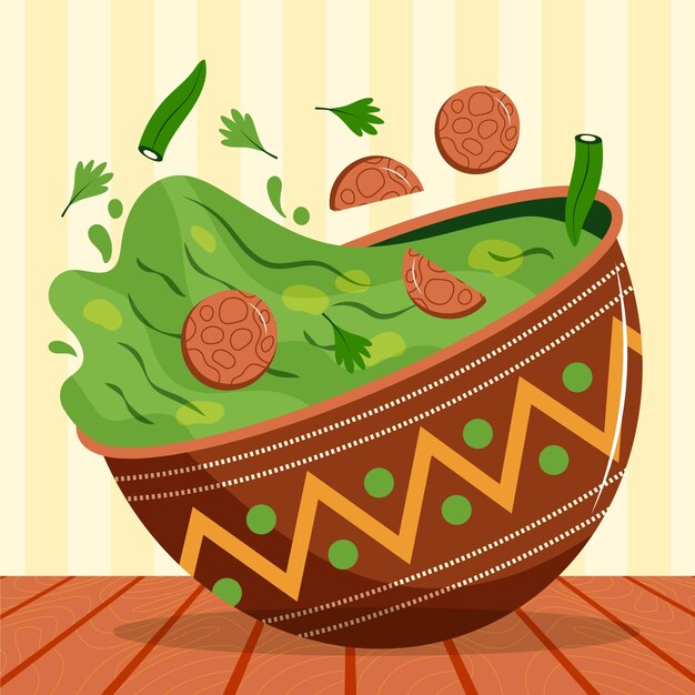 Dibujado a mano ilustración de comida caldo verde