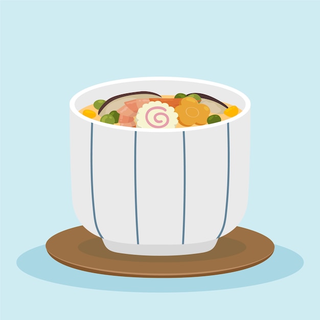 Vector gratuito dibujado a mano ilustración de comida japonesa de diseño plano