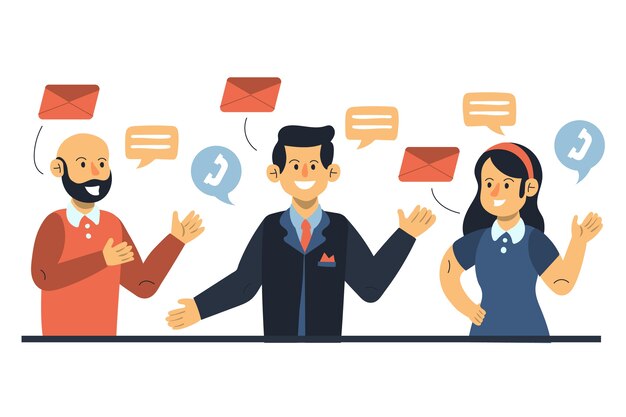Dibujado a mano ilustración comunicación empresarial