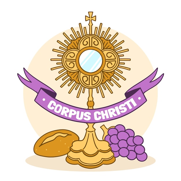 Vector gratuito dibujado a mano ilustración de corpus christi