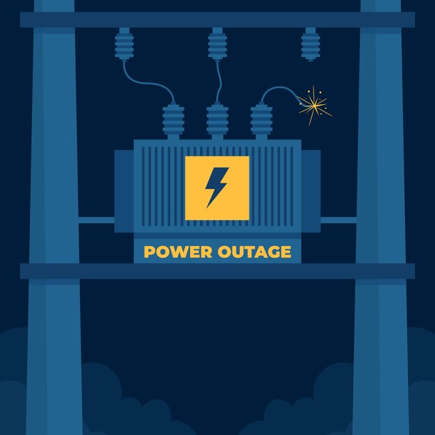 Dibujado a mano ilustración de corte de energía de diseño plano