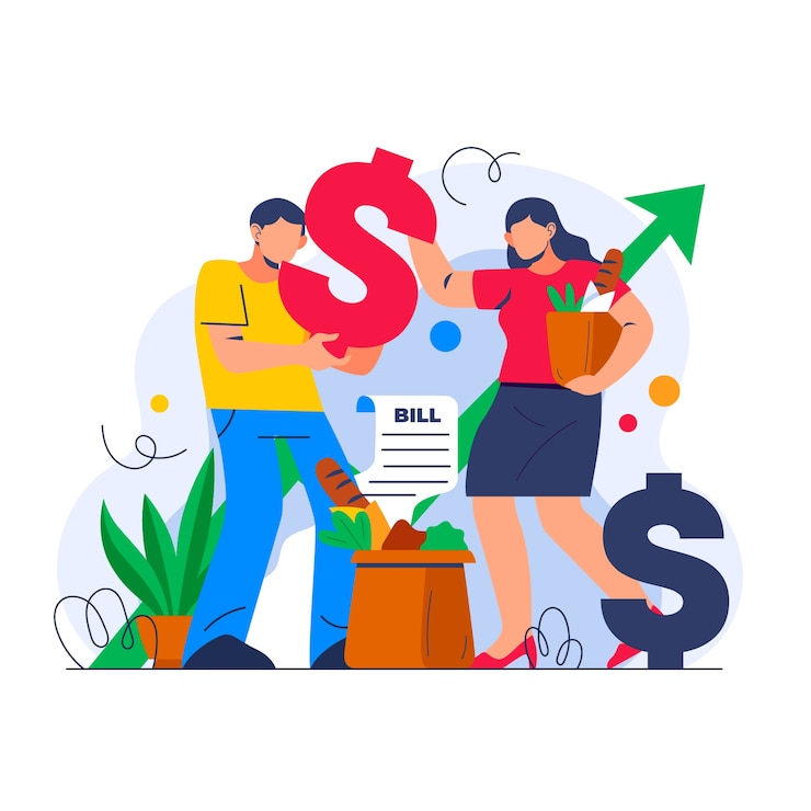 Vector gratuito dibujado a mano ilustración del costo de vida